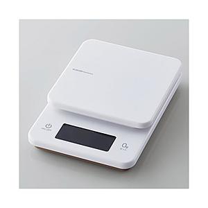 ELECOM(エレコム) キッチンスケール［計量器/最大3kg/最小0.5g表示/バックライト付］  ホワイト HCS-KSA01WH [振込不可] | ELECOM