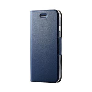 iPhoneSE（第3・2世代）/8/7 用 ケース カバー レザー 手帳 マグネット フラップ 耐衝撃 軽量 薄型 ワイヤレス充電可 ネイビー PM-A22SPLFUNV 【864】 | ELECOM