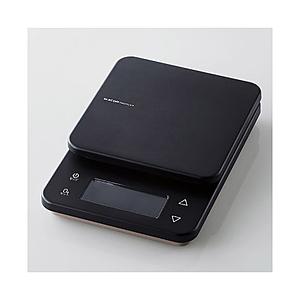 ELECOM(エレコム) キッチンスケール［計量器/カロリー計測/3種登録（ご飯+炭水化物2種）/最大3kg/最小0.5g表示/バックライト付］  ブラック HCS-KSA02BK | ELECOM