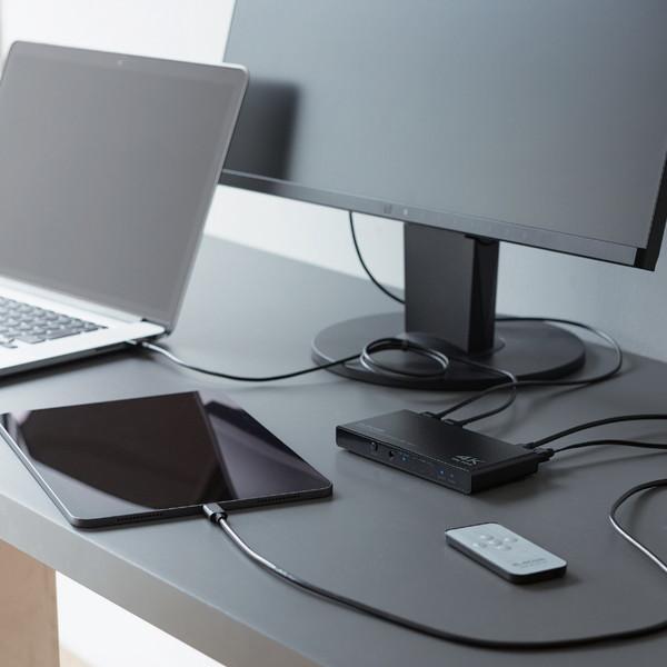 ELECOM(エレコム) HDMI 切替器 Type-C×1入力 HDMI×3入力 1出力 4K　60Hz   DH-SW4KC41BK ［4入力 /1出力 /手動］ | ELECOM | 05