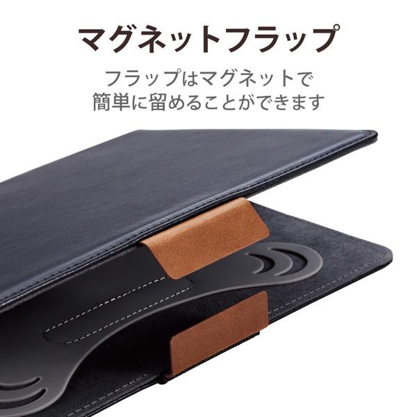 タブレットPC用 [7〜8.4インチ] 汎用 手帳型ソフトレザーケース 3アングル/ハンドベルト/ペンホルダー/マグネットフラップ  ブラック TB-08HPG3LBK 【864】 | ELECOM | 06
