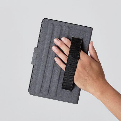 タブレットPC用 [7〜8.4インチ] 汎用 手帳型ソフトレザーケース 3アングル/ハンドベルト/ペンホルダー/マグネットフラップ  ブラック TB-08HPG3LBK 【864】 | ELECOM | 07