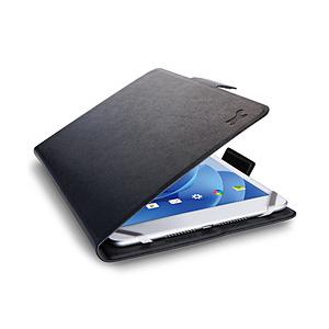 タブレットPC用 [7〜8.4インチ] 汎用 手帳型ソフトレザーケース 薄型/フリーアングル/ハンドベルト/マグネットフラップ  ブラック TB-08UHGFLBK 【864】 | ELECOM