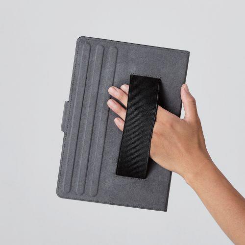 タブレットPC用 [8.5〜11.5インチ] 汎用 手帳型ソフトレザーケース 360度回転/3アングル/ハンドベルト/ペンホルダー/マグネットフラップ  ブラック TB-10360NBK | ELECOM | 07