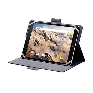 タブレットPC用 [8.5〜11.5インチ] 汎用 手帳型ソフトレザーケース フリーアングル/ハンドベルト/ペンホルダー/マグネットフラップ  ブラック TB-10HPGFLBK | ELECOM