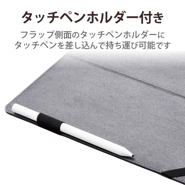 ELECOM(エレコム) タブレットPC用 [8.5〜11.5インチ] 汎用 手帳型ソフトレザーケース 2アングル/ペンホルダー/フラップベルト  ブラック TB-10SPG2LBK | ELECOM | 04
