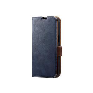 ELECOM(エレコム) iPhone2022 6.1inch 2眼 レザーケース/手帳型/耐衝撃/磁石付き/ステッチ/ネイビー  ネイビー PM-A22APLFYNV [振込不可] | ELECOM