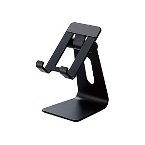 ELECOM(エレコム) スマートフォン用スタンド/アルミスタンド/ケーブル差込可能/4.6〜6.9インチ対応  ブラック P-DSCHALBKN | ELECOM