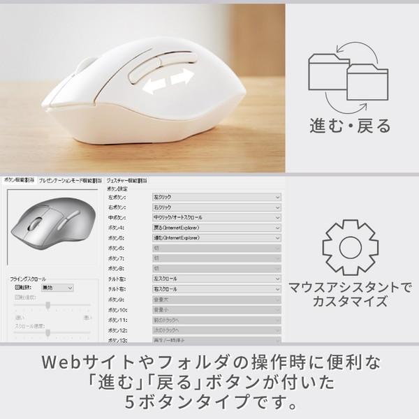 マウス SHELLPHA 抗菌(Chrome/Android/iPadOS/iOS/Mac/Windows11対応) ホワイト M-SH20BBSKWH ［BlueLED /無線(ワイヤレス) /5ボタン /Bluetooth］ | ELECOM | 06