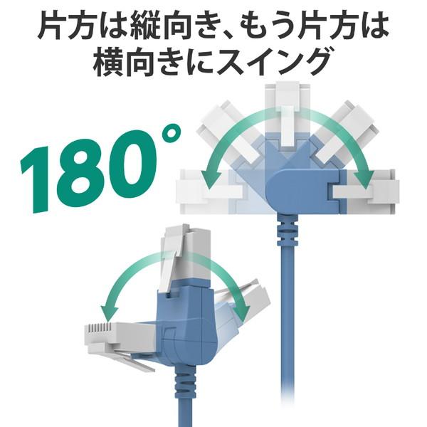 ELECOM(エレコム) LANケーブル 縦横スイング式 ブルー LD-GPATWV/BU100 ［10m /カテゴリー6A /スリム］ 【864】 | ELECOM | 01