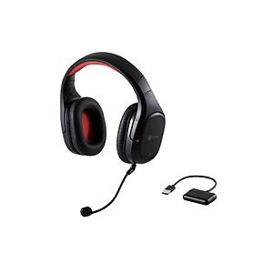 ゲーミングヘッドセット ワイヤレスヘッドホン HS-GMW100BK 無線 2.4GHz (有線3.5mm接続可) マイク付 φ50mm ドライバー USBアダプター付 ミキサー機能付 3D… | ELECOM