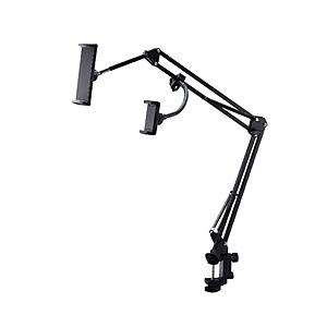 ELECOM(エレコム) タブレットPC / スマホスタンド [4.6〜12.9インチ / 4.6〜6.9インチ] Zアーム型 2台設置可能  ブラック TB-DSZARM2BK | ELECOM