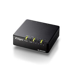ELECOM(エレコム) スイッチングハブ [5ポート /1Giga対応 /ACアダプタ] プラ筐体/マグネット  ブラック EHC-G05PA4-JB 【864】 | ELECOM