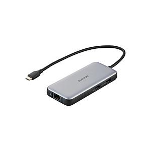 ［USB-C オス→メス HDMI / LAN / USB-Aｘ2 / USB-Cｘ2］USB PD対応 100W ドッキングステーション  シルバー DST-C27SV ［USB Power Delivery対応］ | ELECOM