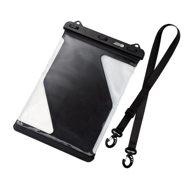 ELECOM(エレコム) タブレットPC用 [8.9〜13インチ] 防水ケース IPX8 立体構造 ネックストラップ付き  ブラック TB-WPSR13BK | ELECOM