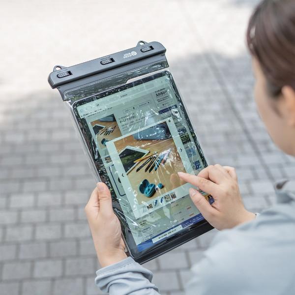 ELECOM(エレコム) タブレットPC用 [8.9〜13インチ] 防水ケース IPX8 立体構造 ネックストラップ付き  ブラック TB-WPSR13BK | ELECOM | 06