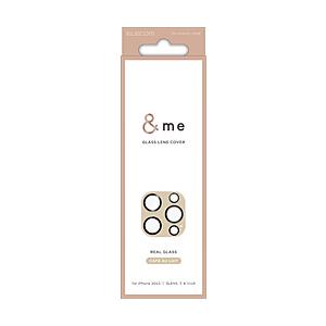 ELECOM(エレコム) iPhone 15 Pro（6.1インチ） カメラレンズカバー ガラス ＆Me パレットカラー カフェオレ   PM-A23CFLLP1BE | ELECOM