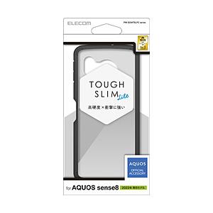 AQUOS sense8（SH-54D/SHG11） ケース ハイブリッド カバー 衝撃吸収 軽量 薄型 ストラップホール付 TOUGH SLIM LITE  ブラック PM-S234TSLFCBK | ELECOM