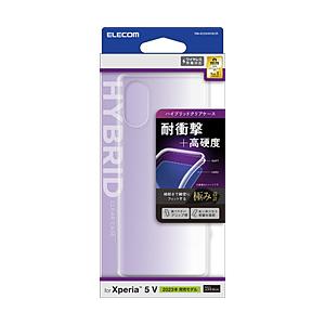 Xperia 5 V （ SO-53D / SOG12 ） ケース ハイブリッド カバー 衝撃吸収 薄型 カメラレンズ保護設計 ワイヤレス充電可 ストラップホール付  クリア PM-X233HV… | ELECOM