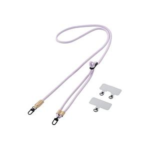 スマホ ショルダー ストラップ 42〜78cm 長さ調整可 ストラップシート付 丸ひもタイプ 丸紐直径6mm 携帯ストラップ ストラップホルダー ネックストラップ 首… | ELECOM