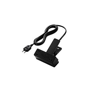 ELECOM(エレコム) ＵＳＢクリップタップ　雷サージ付　ホコリシャッター付　３個口　ＵＳＢＡ×２　２．４Ａ　２．５ｍ   T-U05-3225BK | ELECOM