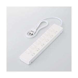 ELECOM(エレコム) 電源タップ 延長コード コンセント 1m 2P 6個口 片手で抜けるレバー付 吊り穴タグ付   T-KF07-2610WH | ELECOM