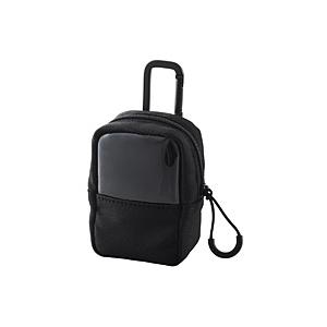 ELECOM(エレコム) フルワイヤレスイヤホン用汎用コンパクトポーチ Lサイズ カラビナ ファブリックタイプ  ブラック TWS-EP23FLBK | ELECOM