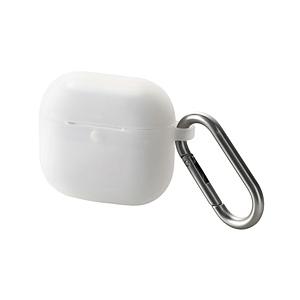 ELECOM(エレコム) AirPods 4 ケース 用 シリコン カバー ( ワイヤレス / MagSafe 充電対応 ) 衝撃吸収 落下防止 カラビナ付 クリア   AVA-AP06SCCR | ELECOM