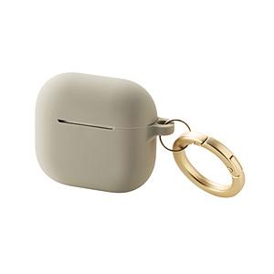 ELECOM(エレコム) AirPods 4 ケース 用 シリコン カバー ( ワイヤレス / MagSafe 充電対応 ) 衝撃吸収 落下防止 カラビナ付 ＆me グレージュ   AVA-AP06SCJGB | ELECOM