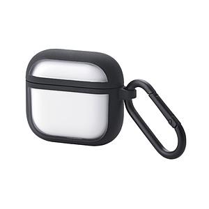 AirPods 4 ケース 用 耐衝撃 カバー ( ワイヤレス / MagSafe 充電対応 ) 衝撃吸収 落下防止 カラビナ付 TOUGH SLIM LITE ブラック   AVA-AP06TSLFCBK | ELECOM
