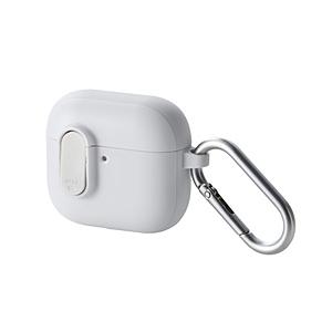 AirPods 4 ケース 用 耐衝撃 カバー ( ワイヤレス / MagSafe 充電対応 ) 衝撃吸収 フタ開閉ロック機能 落下防止 カラビナ付 TOUGH SLIM Lock ホワイト   AVA-… | ELECOM