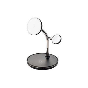 ELECOM(エレコム) マグネットQi2規格対応ワイヤレス充電器 スタンド型 3in1 Apple Watch高速モジュール付き MfA認証   W-MS08BK | ELECOM