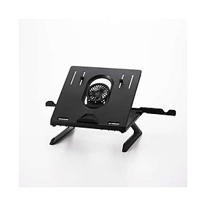 ELECOM(エレコム) ノートパソコンスタンド［〜15.6インチ] 折りたたみ式(8段階/脚付き/ファン付き)  ブラック PCA-LTSFANH8BK | ELECOM