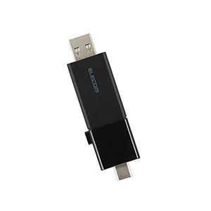 ELECOM(エレコム) USBメモリ (iPadOS/iOS/Mac/Windows11対応) ブラック MF-WSAU3256GBK ［256GB /USB TypeA＋USB TypeC /USB3.2 /スライド式］ 【864】 | ELECOM