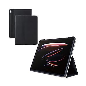 ELECOM(エレコム) 13インチiPad Pro（M5/M4）用 フラップケース 衝撃ガード ベルト付 2アングル 軽量  ブラック TB-A25PLPLF2BK | ELECOM