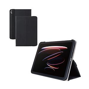 ELECOM(エレコム) 11インチiPad Pro（M5/M4）用  フラップケース 衝撃ガード ベルト付 2アングル 軽量  ブラック TB-A25PMPLF2BK | ELECOM