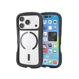 iPhone 17 Pro ケース ハイブリッド カバー 衝撃吸収 MAGKEEP 磁力吸着ワイヤレス充電対応 ストラップホール付 ストラップホールシート付 Grippy ブラック  … | ELECOM