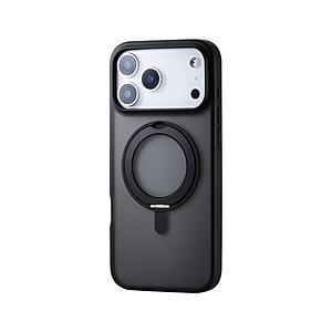 iPhone 17 Pro Max ケース ハイブリッド カバー 衝撃吸収 MAGKEEP 磁力吸着ワイヤレス充電対応 360度回転スタンド付 ブラック  ブラック PM-A25DMAGSTBK | ELECOM