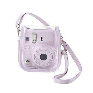 ELECOM(エレコム) チェキケース instax mini 12専用 クリア カメラケース マグネット式フラップ ストラップ付 ピンク   IC-CCM12PN | ELECOM
