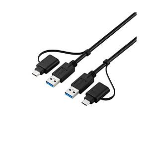 ELECOM(エレコム) USB-C＋USB-A ⇔ USB-C＋USB-Aリンクケーブル [転送 /1.5m /USB3.0] パソコン間(Mac/Windows11対応) ブラック UC-TV8BK | ELECOM