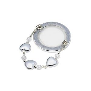 ELECOM(エレコム) MagSafe対応 スマホリング クリア ラメ ビーズ ハート メタルリングステッカー付 落下防止 シルバー   P-STRMKBECSV | ELECOM