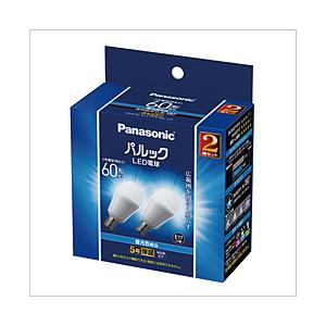 Panasonic(パナソニック) LED電球 [E17 /一般電球形 /60W相当 /昼光色 /2個 /広配光タイプ] LDA7DGE17SK62T | Panasonic