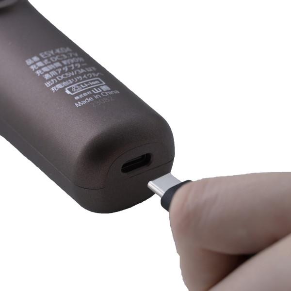 ヤマゼン USB充電式シェーバー LASIKU（ラシク） ブラウン ESY-K04-T ［4枚刃 /AC100V-240V］｜y-sofmap｜05