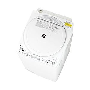 SHARP(シャープ) 縦型乾燥洗濯機  ホワイト系 ES-TX8K-W ［洗濯8.0kg /乾燥4.5kg /ヒーター乾燥(排気タイプ) /上開き］ 【お届け日時指定不可】 | SHARP