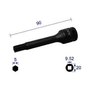 長堀工業 ヘキサゴンレンチソケットロングタイプ差込角9．52x対辺5mmx90L 305C90 | 