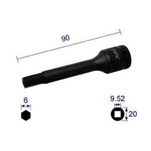長堀工業 ヘキサゴンレンチソケットロングタイプ差込角9．52x対辺6mmx90L 306C90 | 