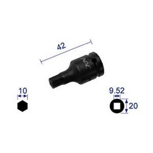 長堀工業 ヘキサゴンレンチソケット ショートタイプ 差込角9．52x対辺10mm 310C | 