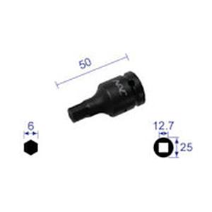 長堀工業 ヘキサゴンレンチソケット ショートタイプ 差込角12．7x対辺6mm 406C | 
