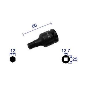 長堀工業 ヘキサゴンレンチソケット ショートタイプ 差込角12．7x対辺12mm 412C | 