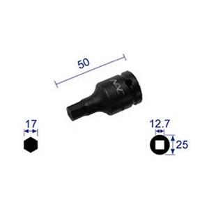 長堀工業 ヘキサゴンレンチソケット ショートタイプ 差込角12．7x対辺17mm 417C | 